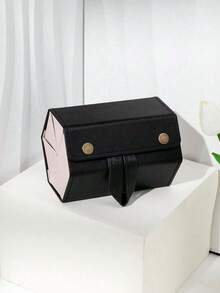 Kotak Penyimpanan Kacamata Kulit PU Multi-Slot 3/4/5/6 Slot Organizer Kacamata Formal Bisnis Unisex Kotak Pelindung Kacamata Portabel 1 buah - Hitam - View 5