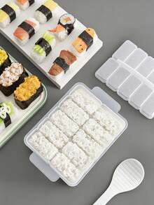 1pc Battleship Sushi Mold + 1pc Rice Scoop, Cooking Tool, Transparent Bento Mold, PP Material For Home Use, Seaweed Wrapped Rice Box Small Rice Ball Hand Sushi Making Tool, Japanese Cuisine Making Tool - View 9