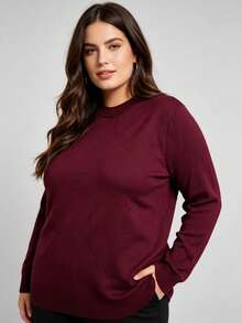 Plus Size Women Tops - 紅木色 - 查看 3