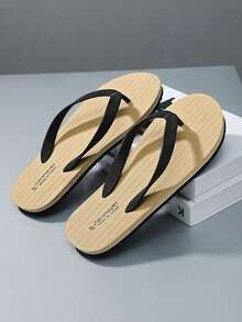 Spring/Summer Men's & Women's Plus Size Fashion Casual Soft Comfortable Open Toe Beach Holiday Bathroom Street Wear Flip Flops - Khaki - View 2