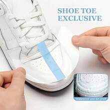 QKC 30pcs Invisible Shoe Toe Protector Film, Self-Adhesive Waterproof Anti-Stain Wear-Resistant Sealed Toe Stickers, Universal For Sneakers Mesh Shoes High Heels, Rainy Muddy Moisture-Proof Shoe Protection - Transparent - View 2