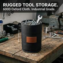 1pc Cylindrical Tool Storage Bag, 600D Oxford Fabric Reinforced Body Resistant To Collapse, Precision Stitching Wear-Resistant And Tear-Resistant, Supports Hanging Storage For Small Hardware Accessories, Suitable For Construction Site, Workshop, Home Repair Work, Electrician, Carpenter, Maintenance Technician Dedicated Parts Storage Cylinder Small Tool Bag - JH-809-black - View 4