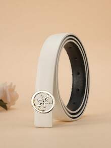 European And American Niche Women's Microfiber Belt With Alloy Letter Buckle, Luxury Minimalist Jeans Belt, INS Style Outfit Accessory - Multicolor - View 2