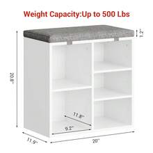 Techigher Shoe Storage Bench With Cushion, Shoe Rack Organiser, Hallway Storage Bench With Padded Seat & Adjustable Shelves, Compact Shoe Cabinet For Entryway, Bedroom, Living Room - White 51*30.5*53 - View 8