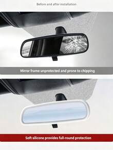 1pc Silicone Frame Accessory, Tesla Model3/Y Interior Rearview Mirror Decoration - Protective Case - View 3