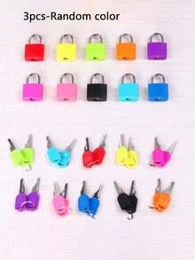 Random Color New Mini Combination Lock, Keyless, Waterproof, Suitable For Luggage, Pencil Case, Backpack, Outdoor Travel Cartoon Waterproof Padlock, Student Dorm, Cabinet, Drawer, Helmet, Cabinet, Luggage, Travel Accessories, School Gym Locker, Sports Locker, Fence, Toolbox - Multicolor - View 13
