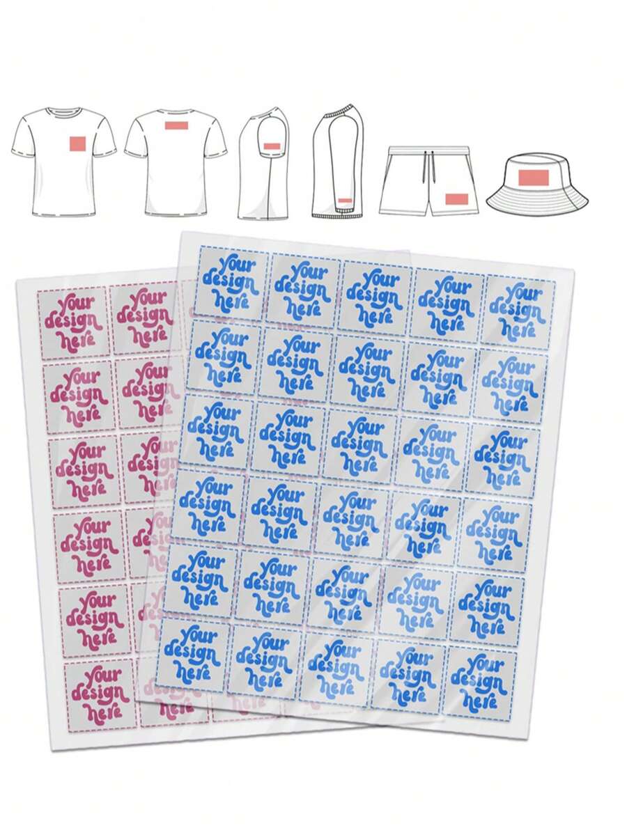 1/5/10/20/30pcs Custom Size DTF Logo Heat Transfer Stickers, Personalized Logo Heat Transfer Patches, Can Be Directly Pressed For T-Shirt DIY Decoration - Multicolor - View 1