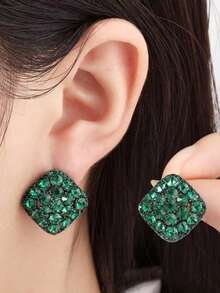 1 Pair Of Fashionable Personalities Exquisite And Elegant Earrings Suitable For Women's Daily Commuting ﻿ - Green - View 3