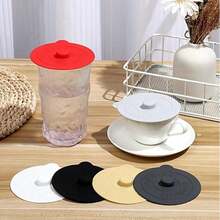 Tapa de silicona para taza - Tapa universal a prueba de polvo, apta para tazas, tazas de té, tazas de vidrio - Estilo nórdico en gris, amarillo, negro, blanco y talla grande - Apta para oficina, hogar, escuela, uso en cocina - Regalo perfecto para familia, colegas, amigos - Opción ideal para uso diario - Multicolor - Ver 6