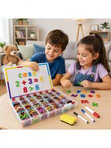 Educational Magnetic Board With 258 Letters, Numbers, And Symbols - Multicolor - View 7