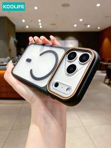 KOOLIFE 磁吸奢華磨砂半透明 PC 背板，親膚觸感，全方位防護，防震防摔 Apple 手機保護殼，相容 iPhone 18 Pro/18 Pro Max/17 Pro Max/16 Pro Max/15 Pro Max/14 Pro Max/13 Pro Max/17 Pro/16 Pro/15 Pro/14 Pro/13 Pro/17/16/15/14/13/12 Pro Max/12 Pro/12/11 機型，適合男女日常佩戴，節日送禮首選 - 黑色 - 查看 3