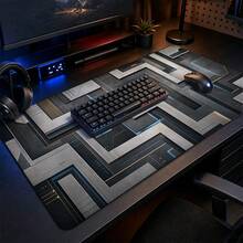 Steel Maze Focus Large Mouse Pad, Modern Office Desk Mat With Graphite Lanes, Smooth Control Gaming Mousepad Artwork For Clean Setups - View 2