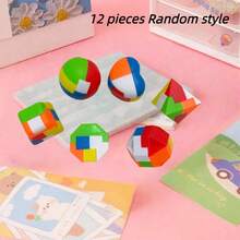 3/6/12/Pc Creative Kongming Lock Full Set Puzzle Brain Development Educational Tool Lu Ban Lock, Educational Toy. Explore The World Through Play: A Journey Of Discovery For Young Minds. Back To School Season. School Opening Season Gift. Random Color - Multicolor - View 6