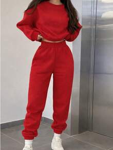 Women Two-Piece Outfits - Red - View 2