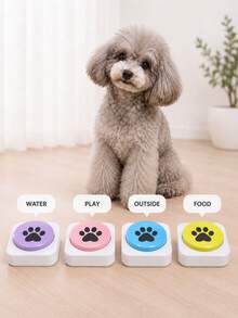 1pc/4pcs Dog Voice Button Communicator, 8-Color Recordable Buttons Set, Dog Training Communication Sound Button, 30s Recording Pet Training Buzzer Button - Multicolor - View 8