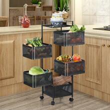 OYAJIA Rotating Storage Shelves Rack,Kitchen Vegetable Storage Trolley,Vegetable Fruit Storage Basket Rack,5 Layer Kitchen Rotating Storage Rack,Vegetable Trolley,Potato Storage,Onion Storage - View 9