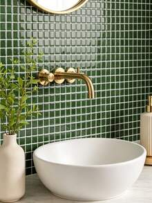 WoStick Simple Plaid Pattern Fresh Wallpaper For Home Decor - Army Green - View 11