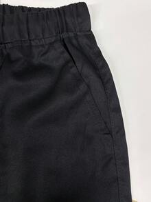 Men's Solid Color Cargo Pants With Pockets, Casual Versatile Everyday Wear - Black - View 4