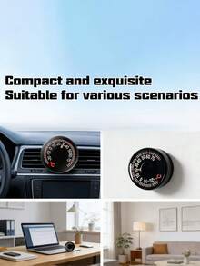 Termometer Mobil Mekanik Mini Bulat, Tanpa Baterai, Pengukur Suhu Kompak dengan Cangkang Plastik, Universal untuk Dasbor Mobil, Dalam/Luar Ruangan, Kantor, Bengkel, Cocok untuk Penggunaan di Kantor dan Dalam/Luar Ruangan, Pengoperasian Tanpa Baterai, Cocok untuk Bengkel - MultiWarna - View 2