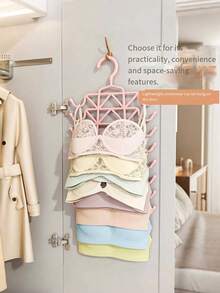Porte-sous-vêtements multicouche, organisateur de rangement pour cravates et foulards, crochet de rangement pour foulards de placard, rangement empilable pour 8 pièces de sous-vêtements, accessoire de placard gain de place pour l'organisation de la chambre à coucher - Voir 3