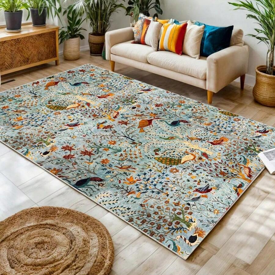 Non-Slip, Washable, Digitally Printed Rug, Runner, Kitchen Rug - 민트 블루 - 보기 1