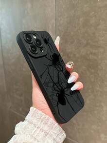 暗黑風蜘蛛網蜘蛛防摔手機殼，適用於 Apple 16 Pro Max/14/13/12/11 Pro Max/XS Max/X/XR/8/7 Plus/Mini/17/17 Pro Max，適合作為女友、男友或自己的生日禮物 - 黑色 - 查看 3