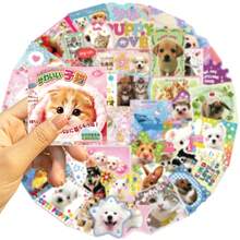 SCXXBSW 50pcs Cute Animal Japanese Stickers, Cool Anime Decorative Stickers, Classic Gift Decorations, Excellent Value Cute Cartoon Stickers, Waterproof And Durable, Phone Case Decorations, Can Be Applied To Laptops, Ideal Holiday Gift Choice - Multicolor - View 5