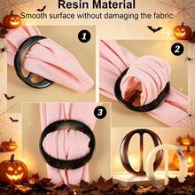 8pcs Halloween Oval Scarf Rings, Minimalist Solid Color T-Shirt Necktie Fasteners, Invisible Shirt Buckles, Elegant Gel Resin Women's Daily Wear Scarf Rings - Multicolor - View 6