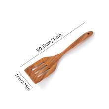 10pcs Wooden Kitchen Utensils Kit,Smooth Finish Teak Wooden Kitchen Utensils Set,Non-Stick, Lightweight Kitchen Supplies Baking Accessories For Cooking - Maroon - View 15
