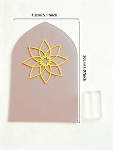 1pc Islamic Arch Golden Applique Tabletop Decor, Saudi National Day Decoration, Crescent Moon Floral Lantern Pattern Ornament, Vintage Moroccan Style Desktop Ornament, Indoor Home Fireplace Decor, Religious Festival Sign, Family Gathering Party Tabletop Decoration - Style 2 - View 13