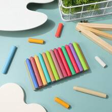 12/24pcs Dustless Water-Soluble Colored Erasable Chalk, No Mess, For School Teachers Blackboard Use (Random Colors) - Multicolor - View 8
