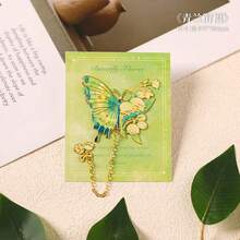 Vintage Minimalist Butterfly Metal Bookmark, Elegant Exquisite Student Reading Page Clip, Creative Reward Gift - Butterfly and Flower - View 17
