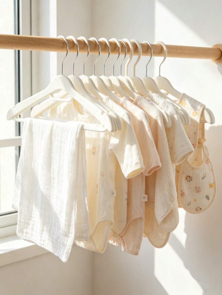 3 buah Gantungan Baju Bayi, Desain Alur Bahu Anti Selip, Cocok untuk Pakaian Balita dan Bayi, Penyimpanan dan Pengorganisasian Kamar Bayi - MultiWarna - View 1
