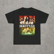 Camiseta de la película Shottas, unisex, de algodón grueso, estilo vintage. - Negro - Ver 1