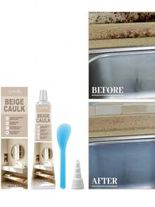 Beige Silicone Sealant, Flexible And Anti-Aging, Strong Adhesion, Universal For Home Decor Board Filling And Edge Sealing, Dust-Proof, Moisture-Proof, Water-Resistant - A - View 6