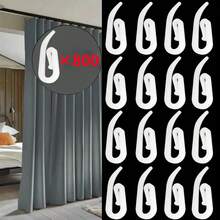 60/120/240/500pcs White Curtain Hooks, Curtain Gliders, Size 0.47*1.14 Inches, Durable And Easy To Install, Suitable For Shower Curtain Clips And Blinds Hooks - White - View 17