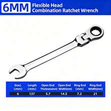 1pc Adjustable Ratchet Wrench, Multi-Style Wrench, High Cost-Effective, Suitable For Automotive Repair Tools And Household Repair Tools - Multicolor - View 8