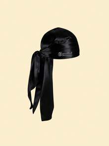 1pc Men's 12 Zodiac Signs Printed Silk Satin Pirate Headscarf, Adjustable Long Tie Hair Cap, Anti-Tangle Smooth Hair Protection Headband, Suitable For Daily Wear - Black - View 19