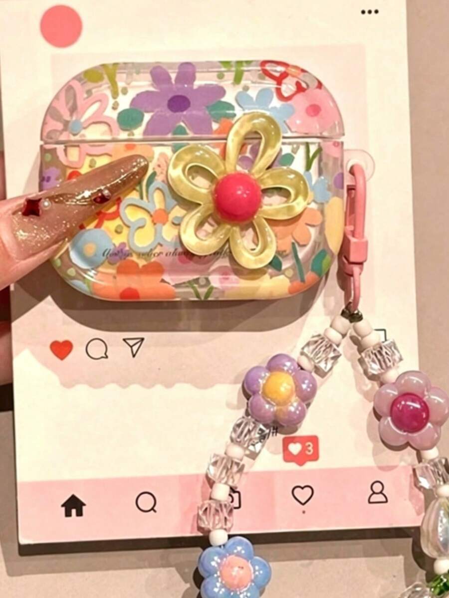 1 Summer Flower Apple Headphone Protective Case - Multicolor - View 1
