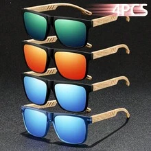 WSZ 4pcs Classic Retro Unisex Fashion Hollow Square Frame Glasses, Suitable For Driving, Fishing, Travel, Tropical Beach Vacation - 4PCS F70 - View 5