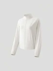 Beneunder Women's Cool-Touch Quick-Dry Sun Protection Jacket (Loose Fit, Stand Collar) AL002 - White - View 10
