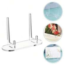 1/3/6pcs Display Stand Single Badge/Commemorative Coin Storage Rack Acrylic Commemorative Coin Tassel Transparent Perimeter Sign Holder Transparent Plastic Desktop Stand - View 2