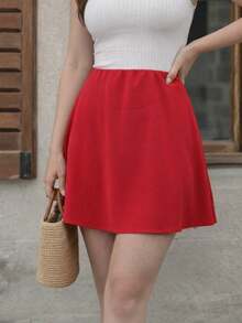 Red – Women's Mini Bell Skirt - Red - View 4
