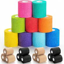 4 Rolls Self-Adhesive Bandage Finger Protection Elastic Bandage Self-Adhesive Veterinary Wrap, Suitable For First Aid, Sports, Animals (3 Colors) - Multicolor - View 2