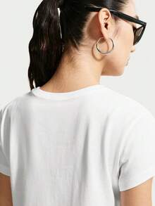 Nike Women's AS W NSW CLUB SS TEE HBR MD Short Sleeve Knit Collarless T-Shirt THV5003-101 - White - View 5