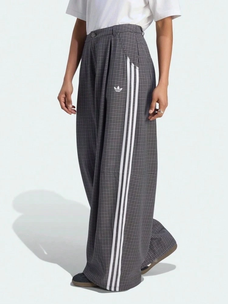 Adidas Originals Women's Checks Trousers Woven Pants LD5340 - Black and White - View 1