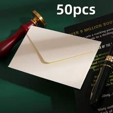 20/50pcs Vintage Square Mini Envelopes,Measuring 6.99cm*10.49cm, Exquisitely Elegant, Suitable For Various Occasions Such As Invitations, Business Cards, Greeting Cards,Christmas And Birthdays - Small Envelope - View 9