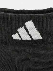 Adidas 3 Pairs Men's Sports Socks, Shock-Absorbing Invisible Arch Support, Mid-Calf White Neutral Socks JC9271 - Black - View 3