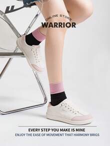 Warrior Women's Board ShoesSpring And SummerComfortable Modest Style Casual Yet Sleek Sneakers Applicable Throughout The Year Wear-Resisting All-Day Wear Training Sneakers Running Shoes - Beige/Pink - View 3