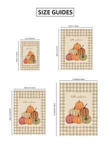 1pc Frameless Hello Fall Plaid Canvas Poster, Cozy Neutral Autumn Wall Art Decor For Kitchen, Bedroom, Dorm Essentials, Funky Vintage Prints For Back To School, College Room - Pumpkin - View 10